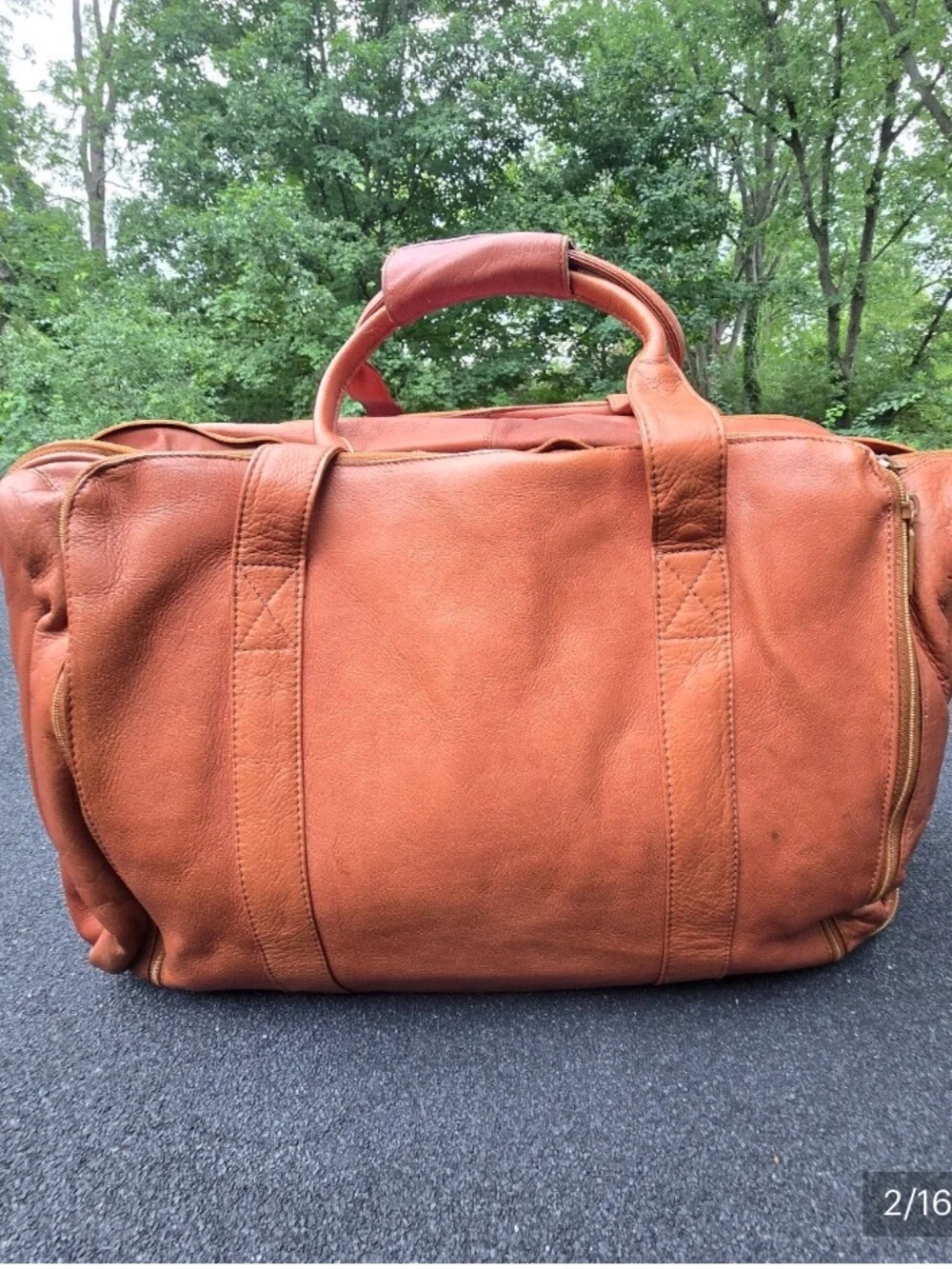 Cortez Pure Leather Vintage 1993 Men's Duffel Bag in Cognac Brown